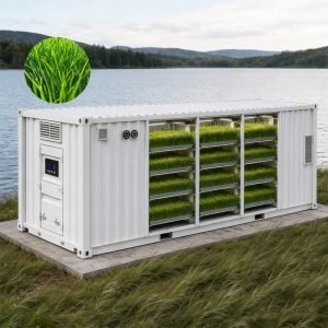 Commercial container farm with hydroponic growing system for indoor agriculture