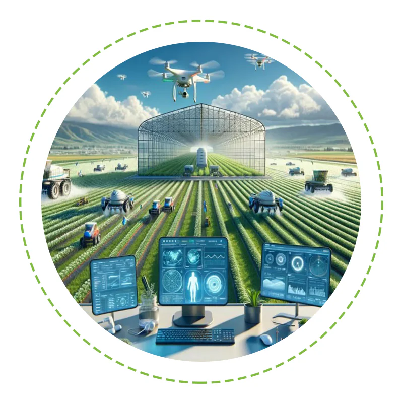 Aurlant smart farming ecosystem featuring automated greenhouses, container farms, and intelligent climate control for commercial crop production