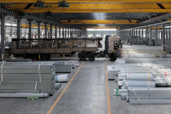Aurlant greenhouse component manufacturing facility with raw materials ready for production