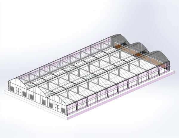 Design drawing of Multi Span Film Blackout Greenhouse