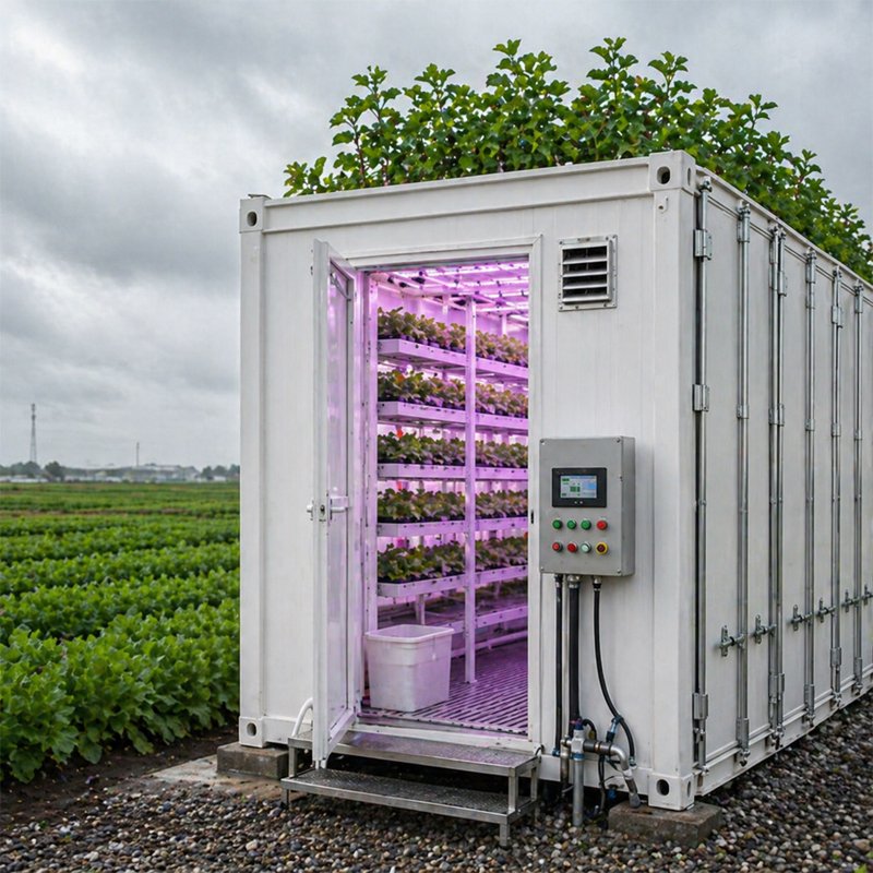 Container Farm Hydroponic System for Vertical Farming
