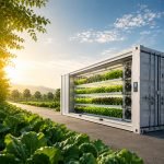Smart hydroponic container farm with LED growing system