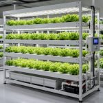 Indoor vertical NFT hydroponic growing system with multiple planting layers