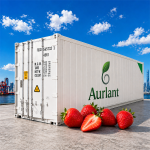 Strawberry container farm with smart hydroponic growing system