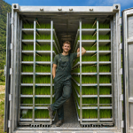 Commercial fodder container farm with smart growing system