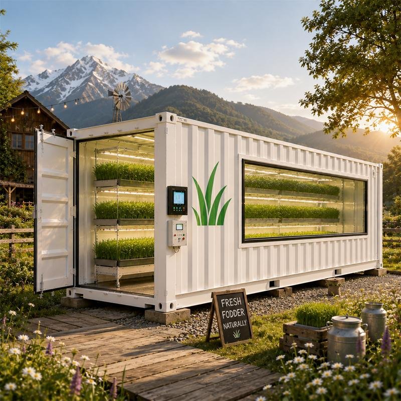 40ft fodder container farm for barley grass production