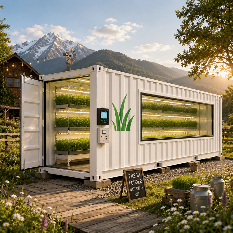 40ft fodder container farm for barley grass production