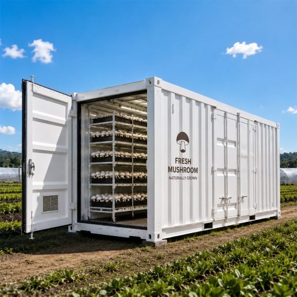 Smart mushroom container farm with climate control system