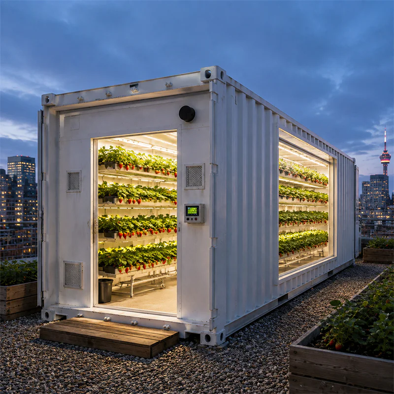 40ft strawberry container farm for indoor vertical farming production